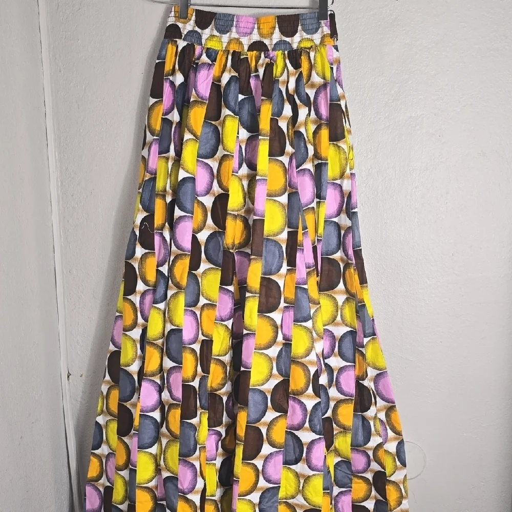 Kitenges Yellow and Purple Maxi Flowy Skirt - Picture 6 of 7